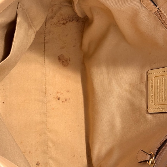 Coach Blush/Beige Pebbled Leather Tote Bag Work Shoulder Bag - Picture 8 of 8